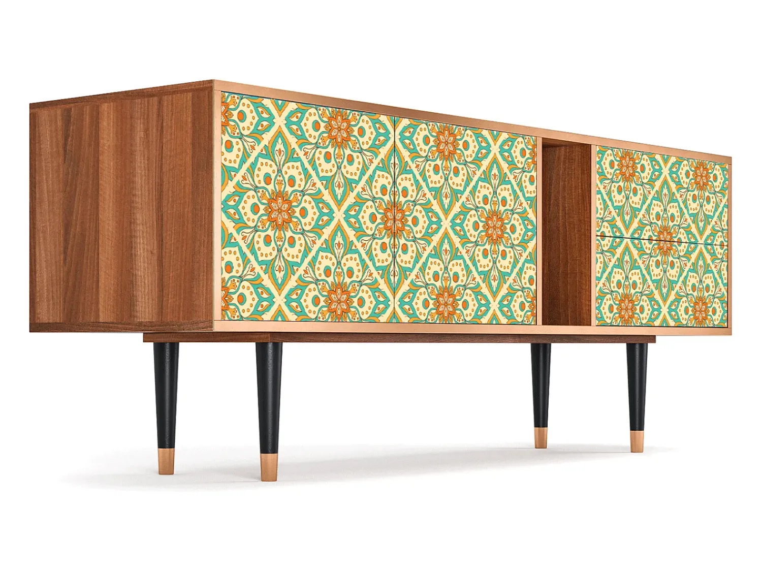 Outlet Mueble de TV - 170х69х48 cm - T1 - Hindu Daisy, Nogueira Castanho