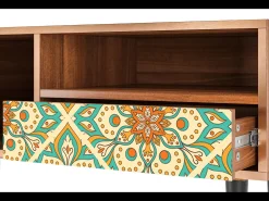 Mueble de TV - 115х59х48 cm - T3 - Hindu Daisy, Nogueira^ Móvel De Tv