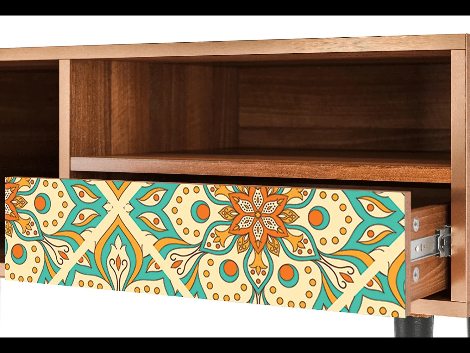 Mueble de TV - 115х59х48 cm - T3 - Hindu Daisy, Nogueira^ Móvel De Tv