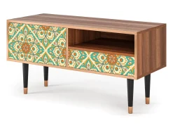 Mueble de TV - 115х59х48 cm - T3 - Hindu Daisy, Nogueira^ Móvel De Tv