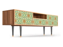 Móvel De Tv| Mueble de TV - 170х59х41 cm - T6 - Hindu Daisy, Nogueira Castanho
