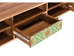 Móvel De Tv| Mueble de TV - 170х59х41 cm - T6 - Hindu Daisy, Nogueira Castanho