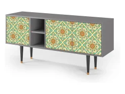 Móvel De Tv| Mueble de TV - 150х69х41 cm - T5 - Hindu Daisy, Cinza Cinzento