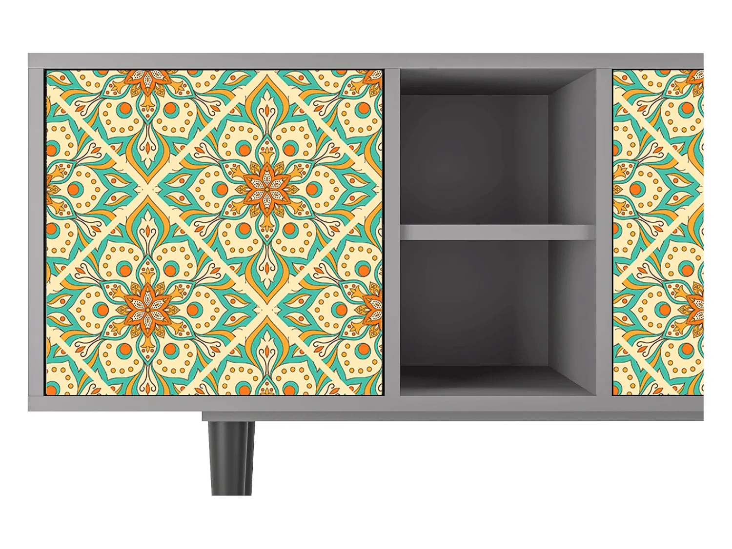 Móvel De Tv| Mueble de TV - 150х69х41 cm - T5 - Hindu Daisy, Cinza Cinzento