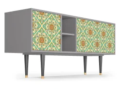 Móvel De Tv| Mueble de TV - 150х69х41 cm - T5 - Hindu Daisy, Cinza Cinzento