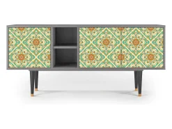Móvel De Tv| Mueble de TV - 150х69х41 cm - T5 - Hindu Daisy, Cinza Cinzento