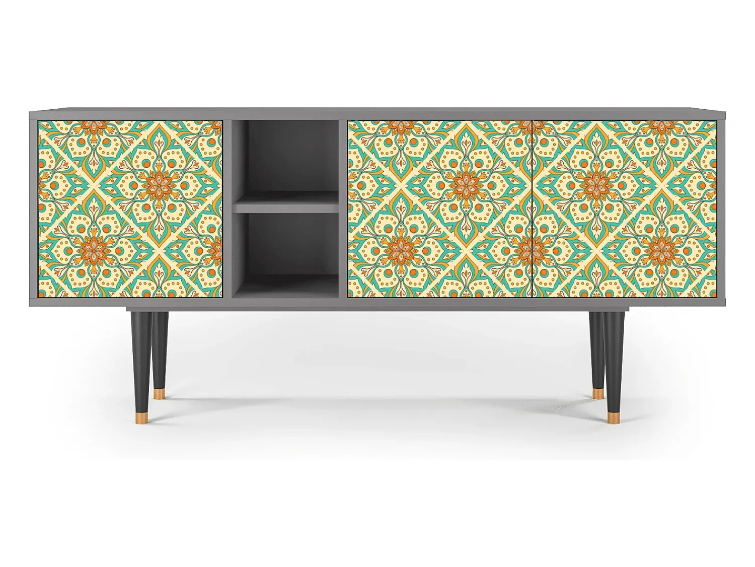 Móvel De Tv| Mueble de TV - 150х69х41 cm - T5 - Hindu Daisy, Cinza Cinzento