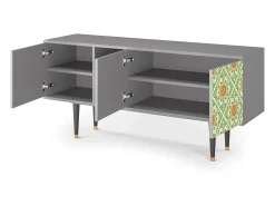 Móvel De Tv| Mueble de TV - 150х69х41 cm - T5 - Hindu Daisy, Cinza Cinzento