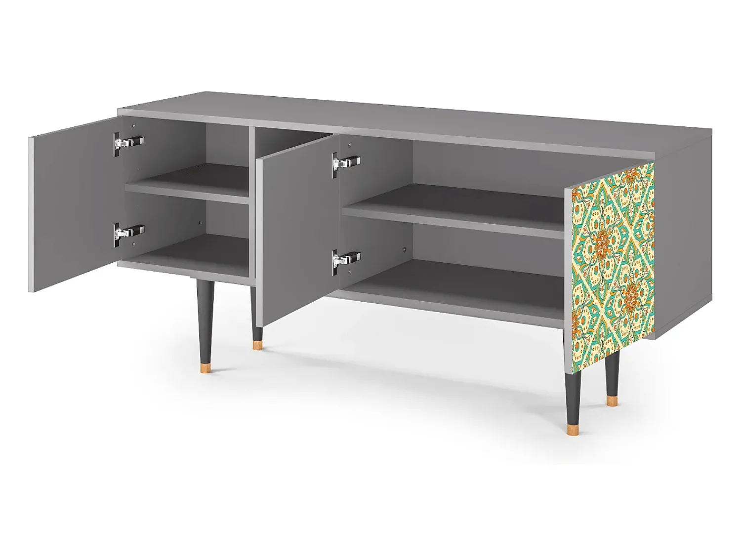 Móvel De Tv| Mueble de TV - 150х69х41 cm - T5 - Hindu Daisy, Cinza Cinzento
