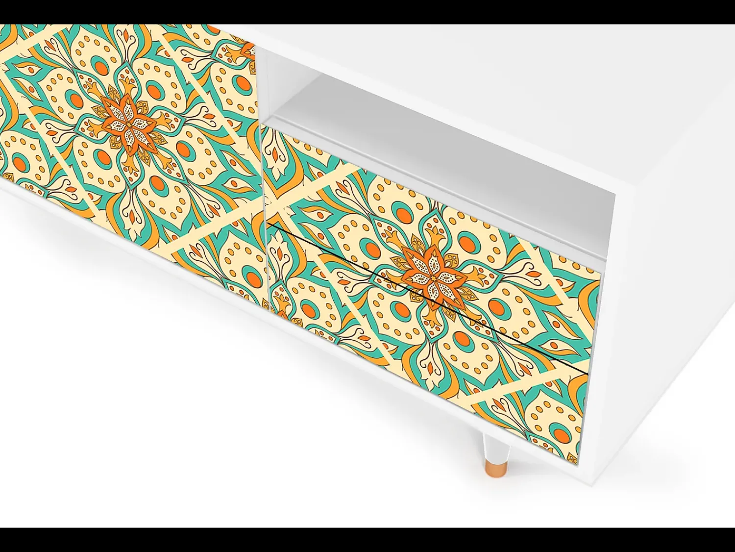 Sale Mueble de TV - 125х56х41 cm - T7 - Hindu Daisy, Branco Bege