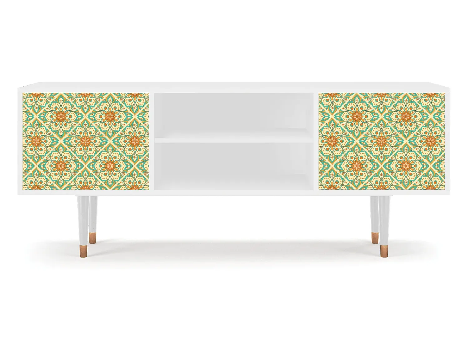 Móvel De Tv| Mueble de TV - 170х69х48 cm - T2 - Hindu Daisy, Branco Bege