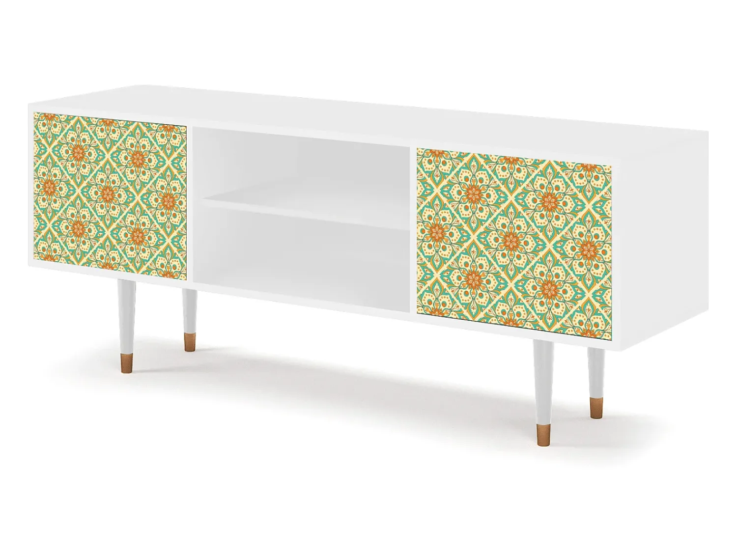 Móvel De Tv| Mueble de TV - 170х69х48 cm - T2 - Hindu Daisy, Branco Bege