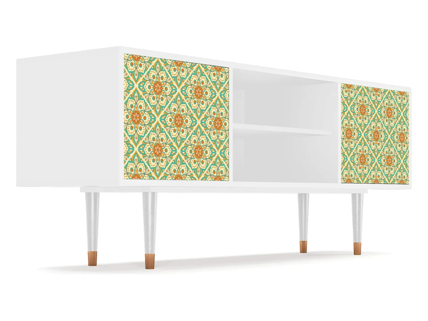 Móvel De Tv| Mueble de TV - 170х69х48 cm - T2 - Hindu Daisy, Branco Bege