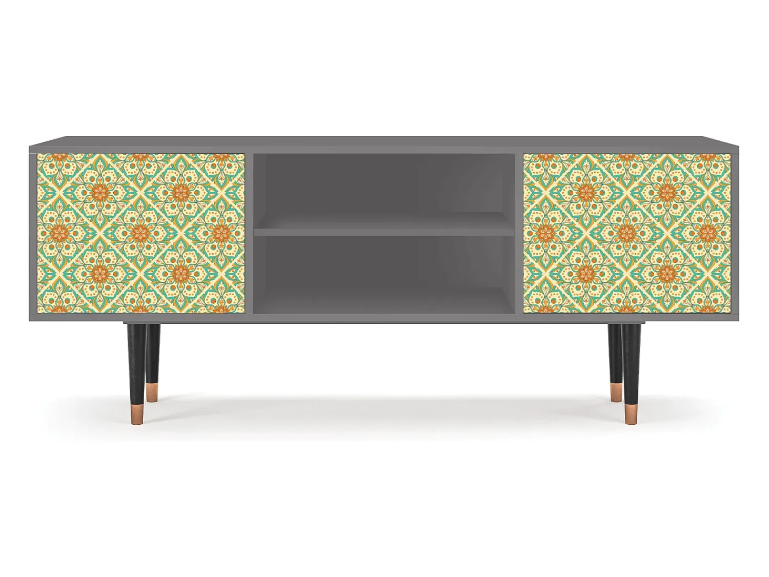 Móvel De Tv* Mueble de TV - 170х69х48 cm - T2 - Hindu Daisy, Cinza Cinzento