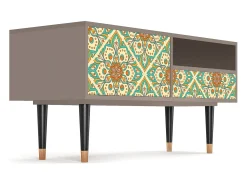 Clearance Mueble de TV - 115х59х48 cm - T3 - Hindu Daisy, Latte Bege