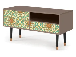Clearance Mueble de TV - 115х59х48 cm - T3 - Hindu Daisy, Latte Bege