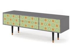 Móvel De Tv* Mueble de TV - 170х59х48 cm - T4 - Hindu Daisy, Cinza Cinzento
