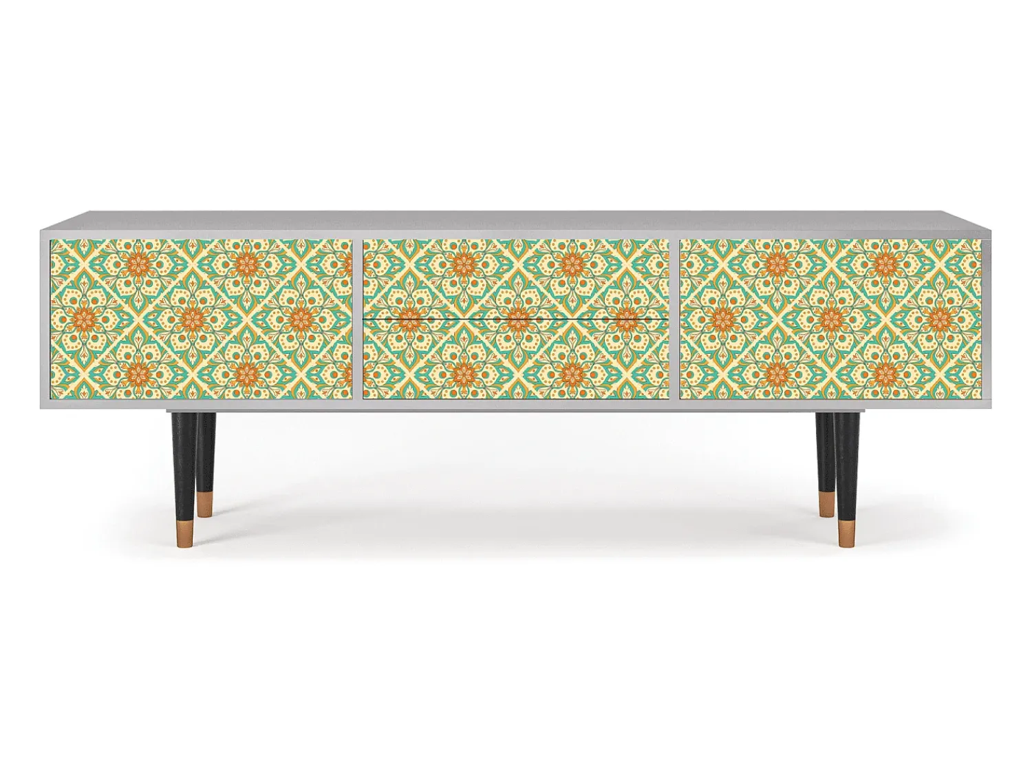 Móvel De Tv* Mueble de TV - 170х59х48 cm - T4 - Hindu Daisy, Cinza Cinzento