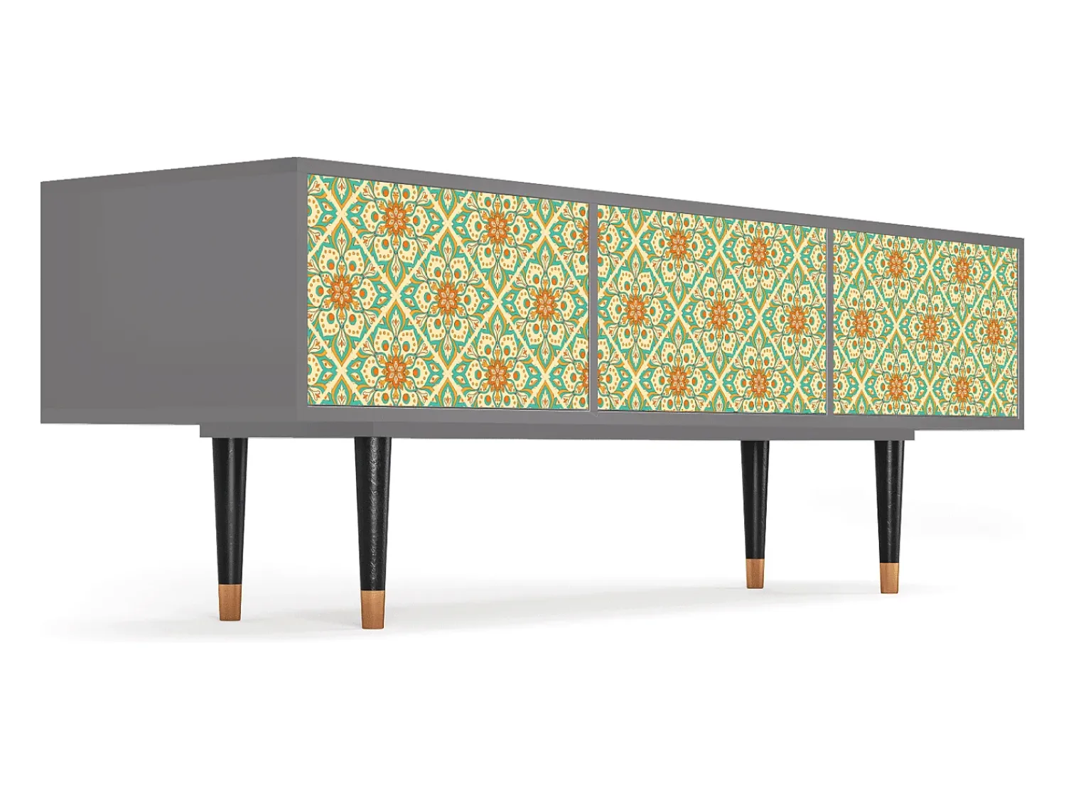 Móvel De Tv* Mueble de TV - 170х59х48 cm - T4 - Hindu Daisy, Cinza Cinzento