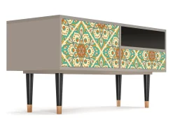 Móvel De Tv* Mueble de TV - 115х59х48 cm - T3 - Hindu Daisy, Areia Bege