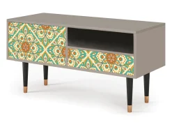 Móvel De Tv* Mueble de TV - 115х59х48 cm - T3 - Hindu Daisy, Areia Bege