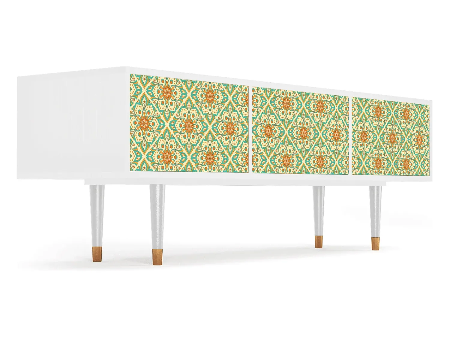 Móvel De Tv| Mueble de TV - 170х59х48 cm - T4 - Hindu Daisy, Branco Bege