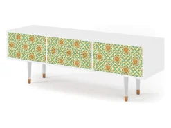Móvel De Tv| Mueble de TV - 170х59х48 cm - T4 - Hindu Daisy, Branco Bege