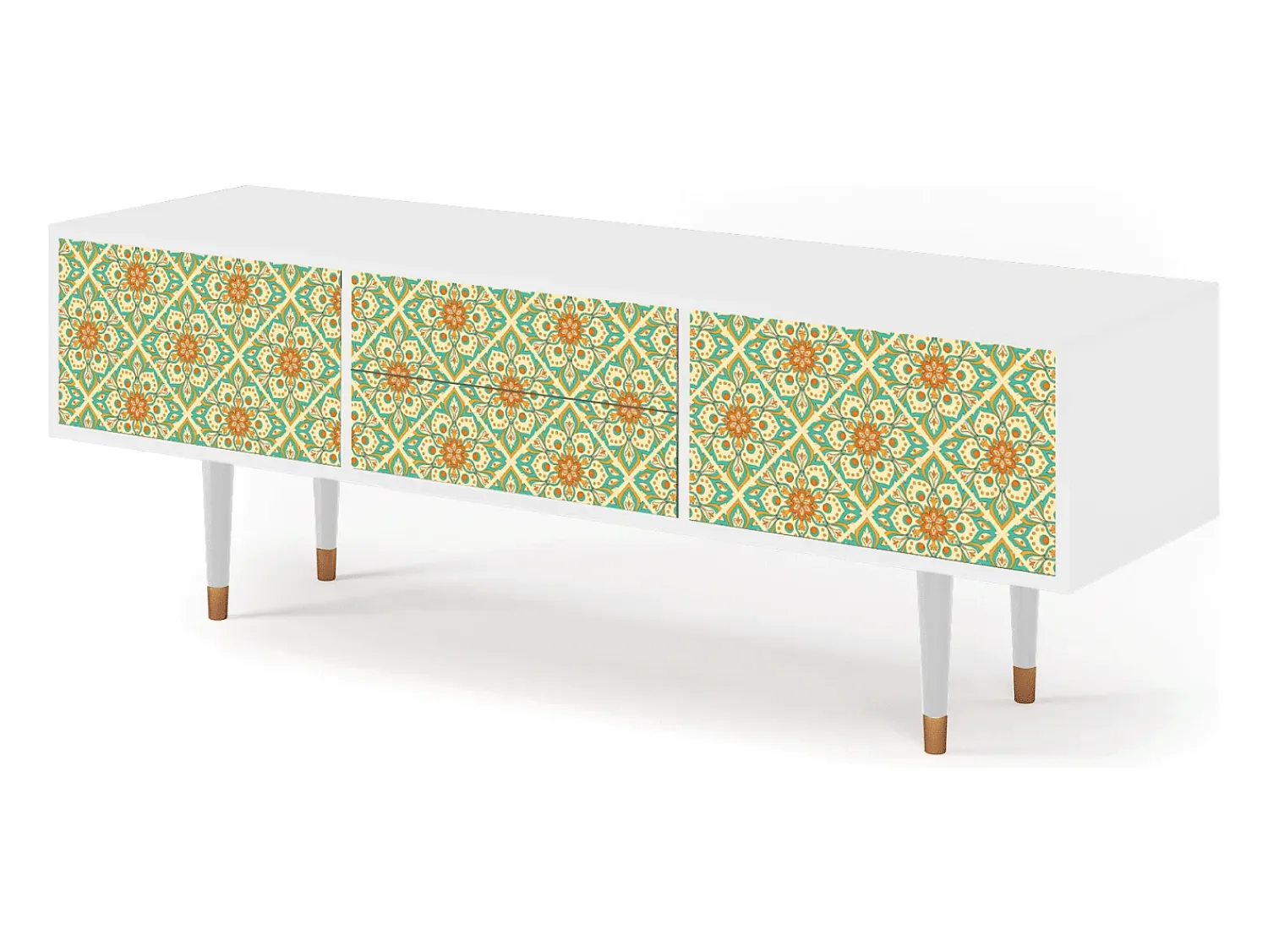 Móvel De Tv| Mueble de TV - 170х59х48 cm - T4 - Hindu Daisy, Branco Bege