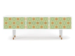 Móvel De Tv| Mueble de TV - 170х59х48 cm - T4 - Hindu Daisy, Branco Bege