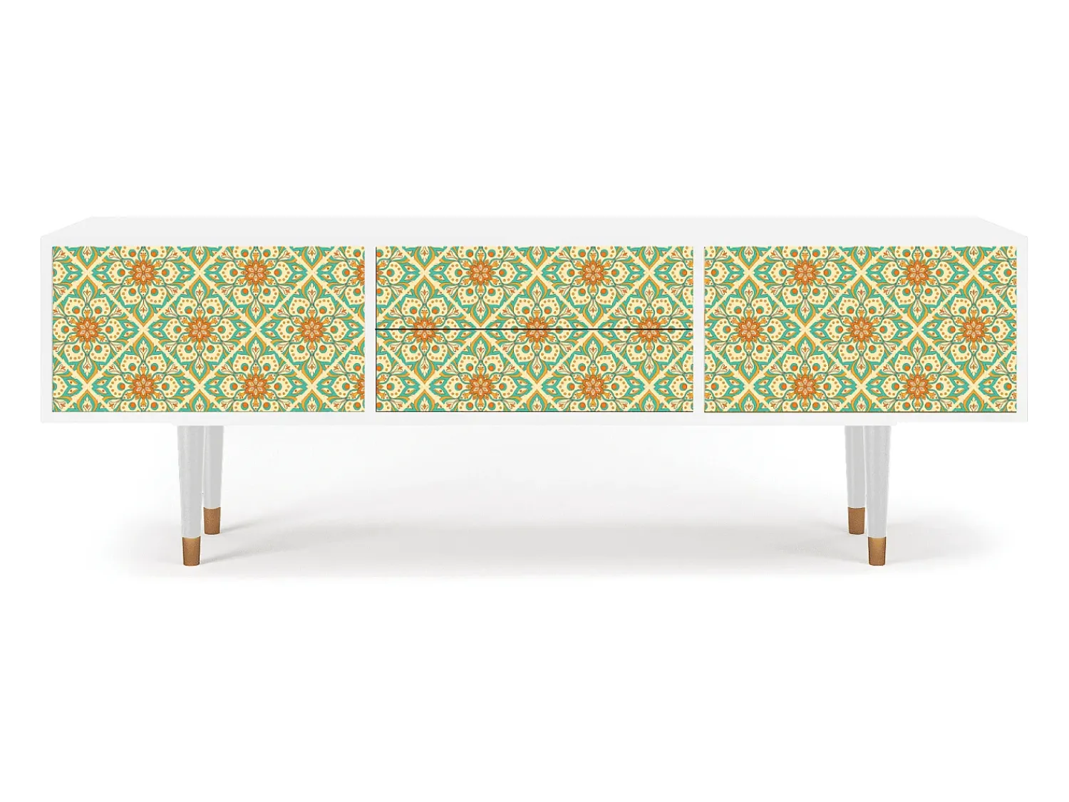 Móvel De Tv| Mueble de TV - 170х59х48 cm - T4 - Hindu Daisy, Branco Bege