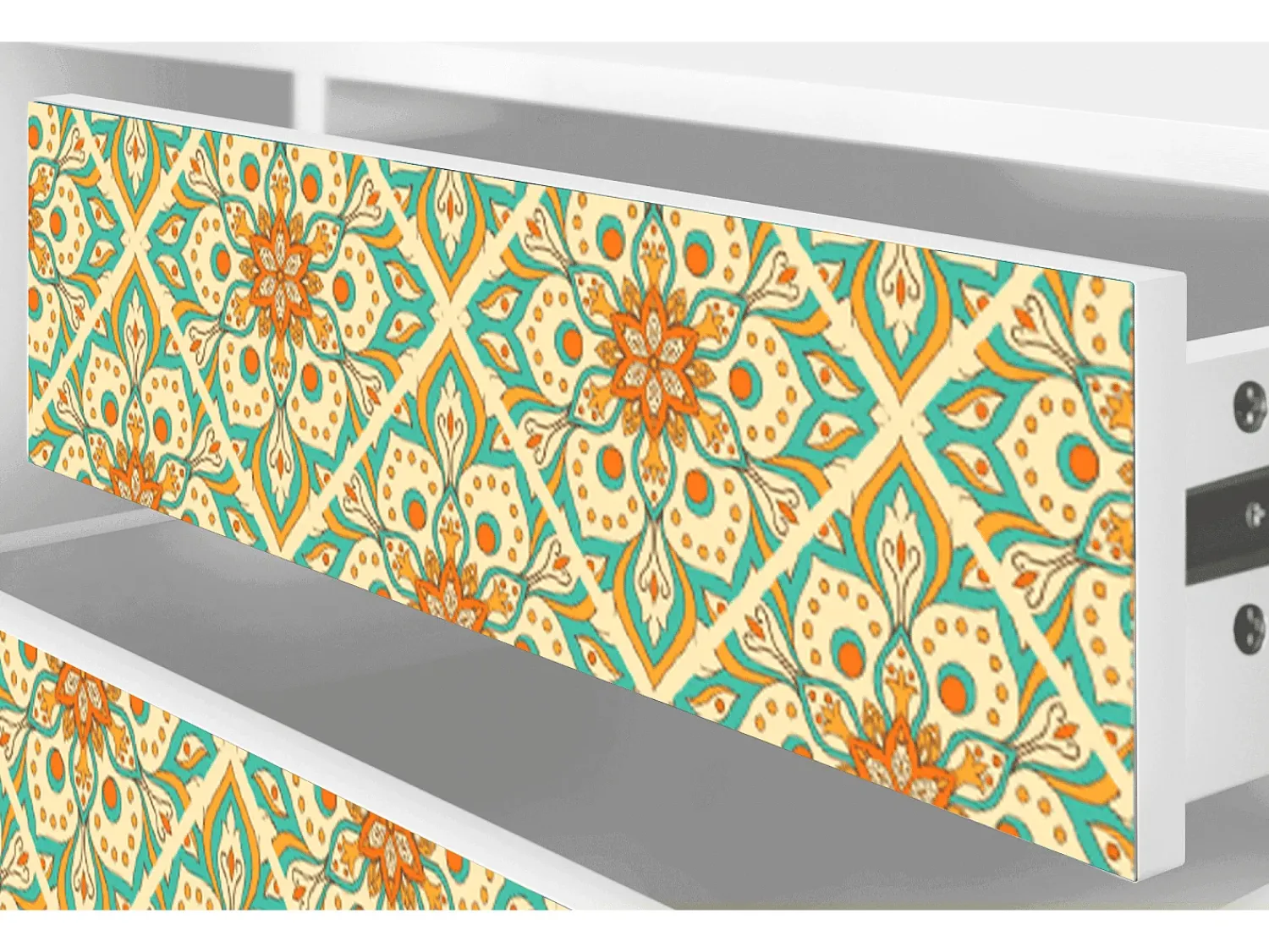 Móvel De Tv| Mueble de TV - 170х59х48 cm - T4 - Hindu Daisy, Branco Bege