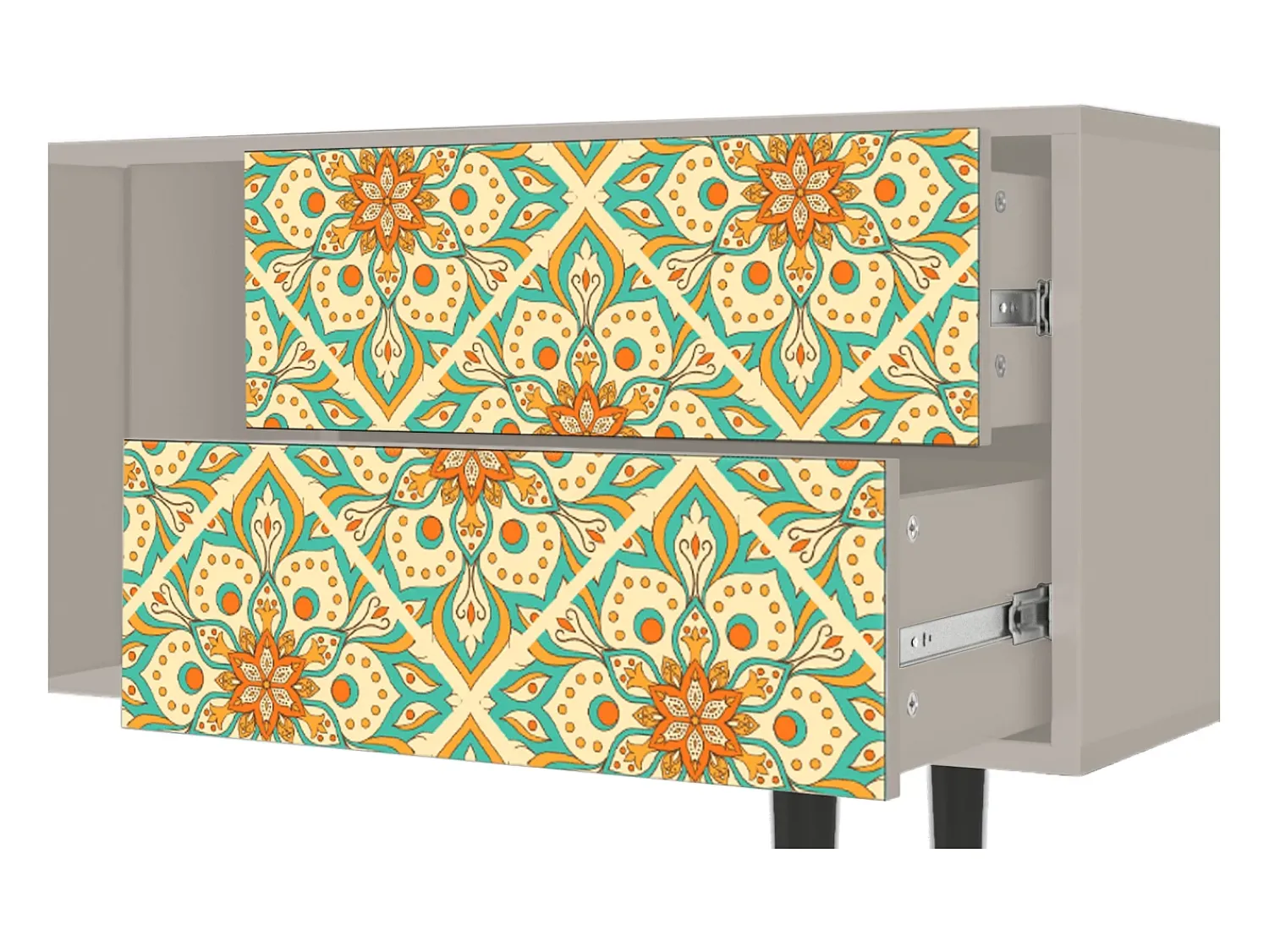 Móvel De Tv* Mueble de TV - 170х69х48 cm - T1 - Hindu Daisy, Areia Bege