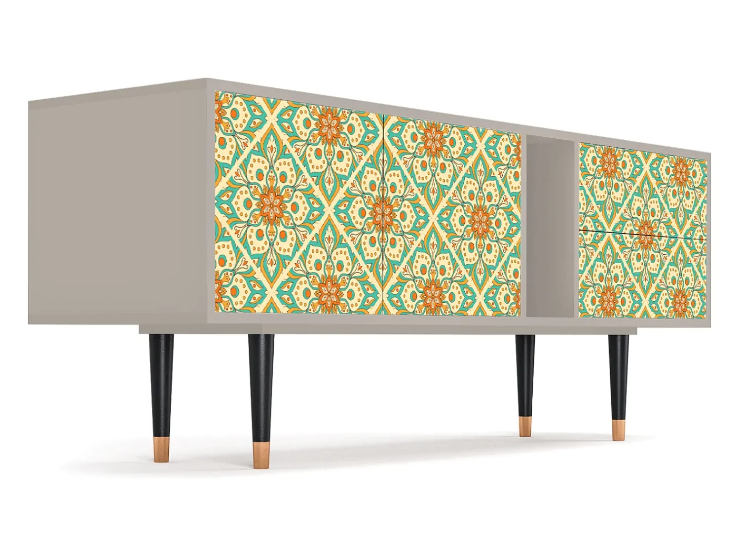 Móvel De Tv* Mueble de TV - 170х69х48 cm - T1 - Hindu Daisy, Areia Bege