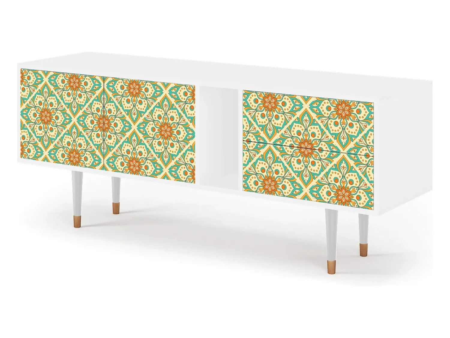 Outlet Mueble de TV - 170х69х48 cm - T1 - Hindu Daisy, Branco Bege