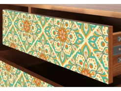 Móvel De Tv| Mueble de TV - 170х59х48 cm - T4 - Hindu Daisy, Nogueira Castanho