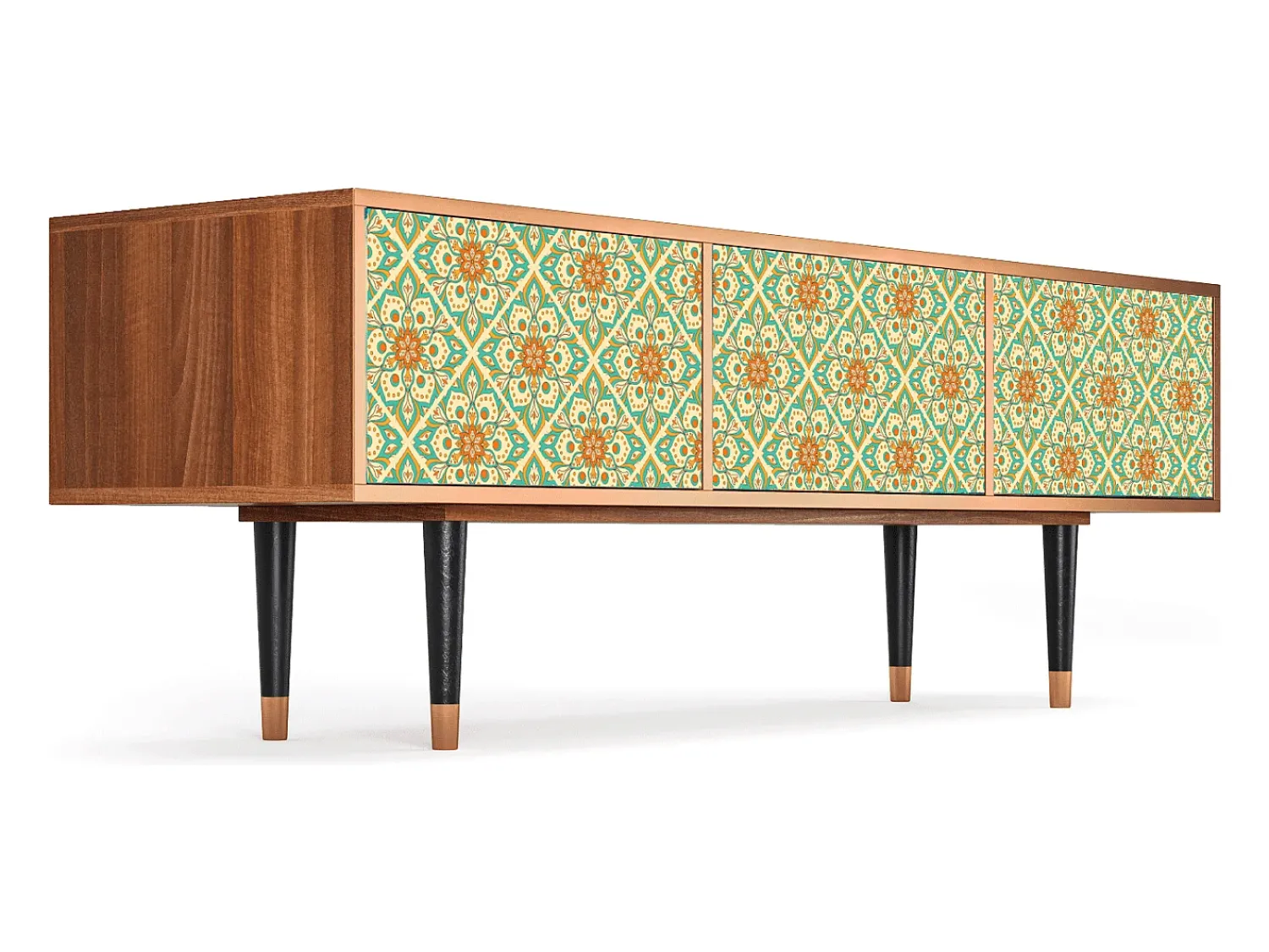 Móvel De Tv| Mueble de TV - 170х59х48 cm - T4 - Hindu Daisy, Nogueira Castanho