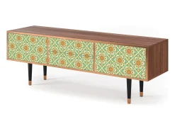 Móvel De Tv| Mueble de TV - 170х59х48 cm - T4 - Hindu Daisy, Nogueira Castanho