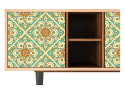 Móvel De Tv| Mueble de TV - 150х69х41 cm - T5 - Hindu Daisy, Nogueira Castanho