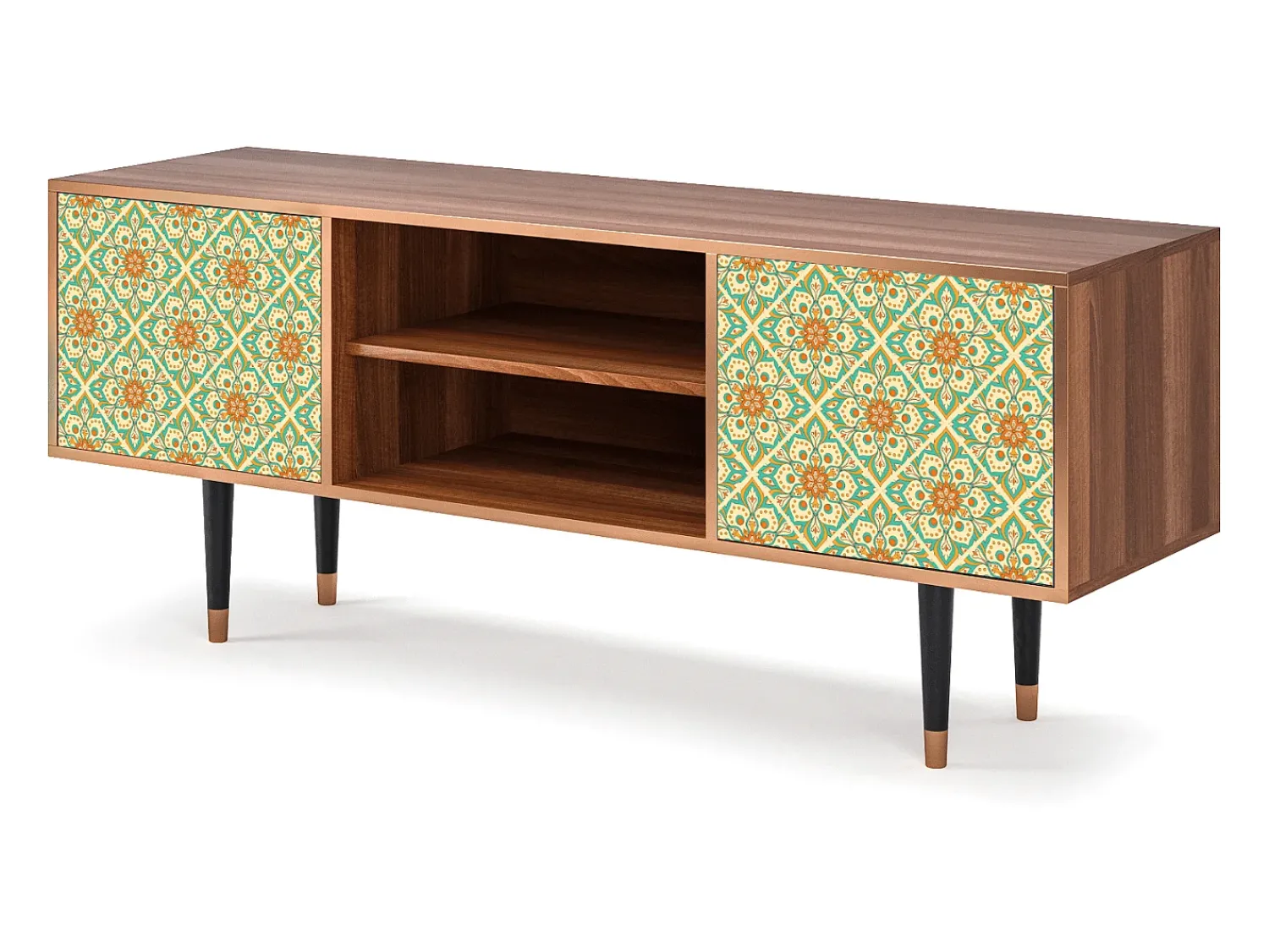Clearance Mueble de TV - 170х69х48 cm - T2 - Hindu Daisy, Nogueira Castanho