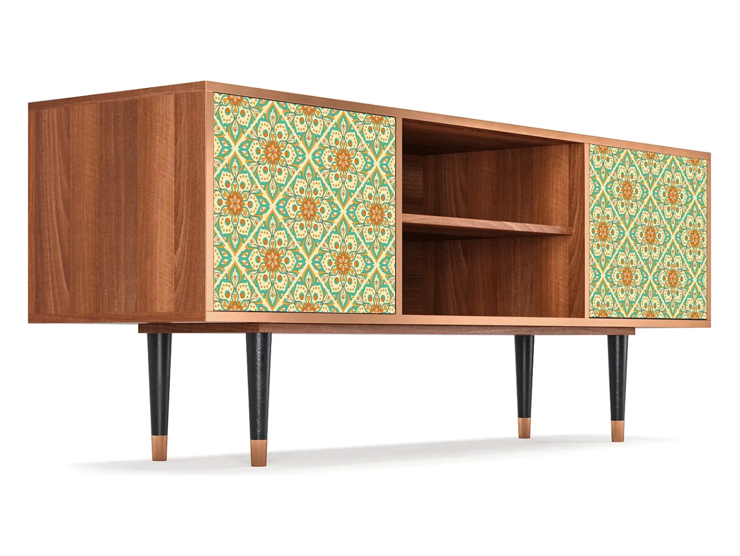 Clearance Mueble de TV - 170х69х48 cm - T2 - Hindu Daisy, Nogueira Castanho