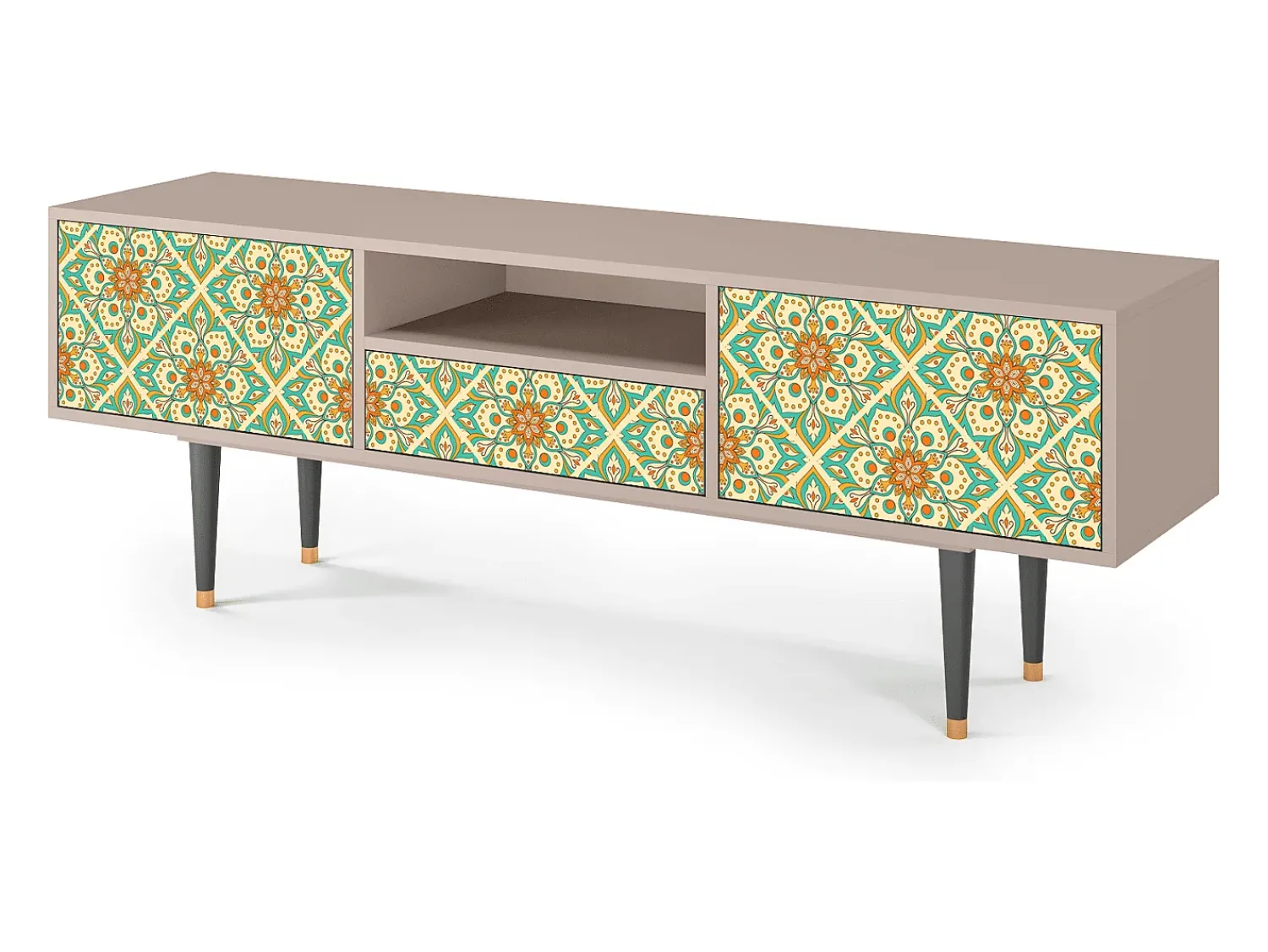 Móvel De Tv| Mueble de TV - 170х59х41 cm - T6 - Hindu Daisy, Latte Bege