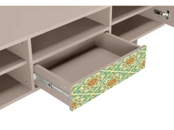 Móvel De Tv| Mueble de TV - 170х59х41 cm - T6 - Hindu Daisy, Latte Bege