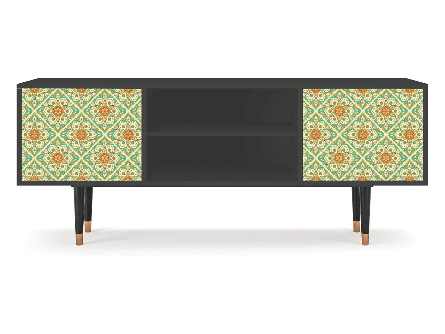 Mueble de TV - 170х69х48 cm - T2 - Hindu Daisy, Antracite^ Móvel De Tv