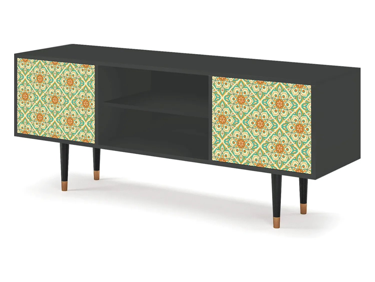 Mueble de TV - 170х69х48 cm - T2 - Hindu Daisy, Antracite^ Móvel De Tv