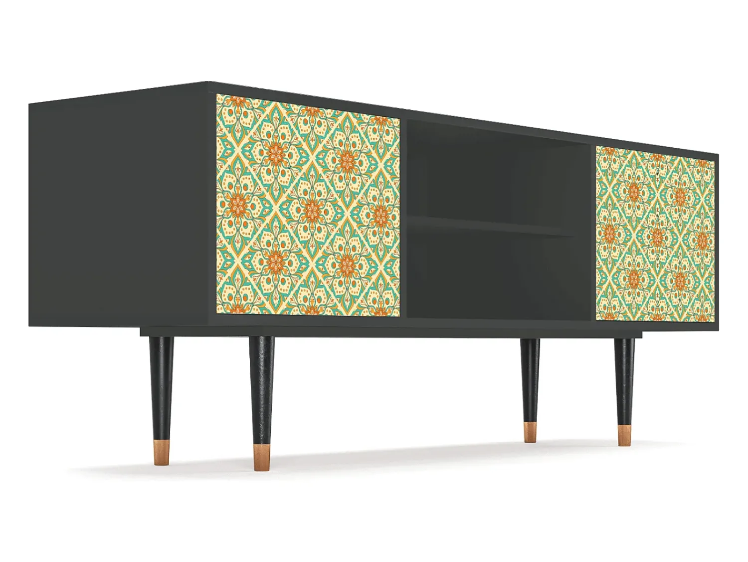 Mueble de TV - 170х69х48 cm - T2 - Hindu Daisy, Antracite^ Móvel De Tv
