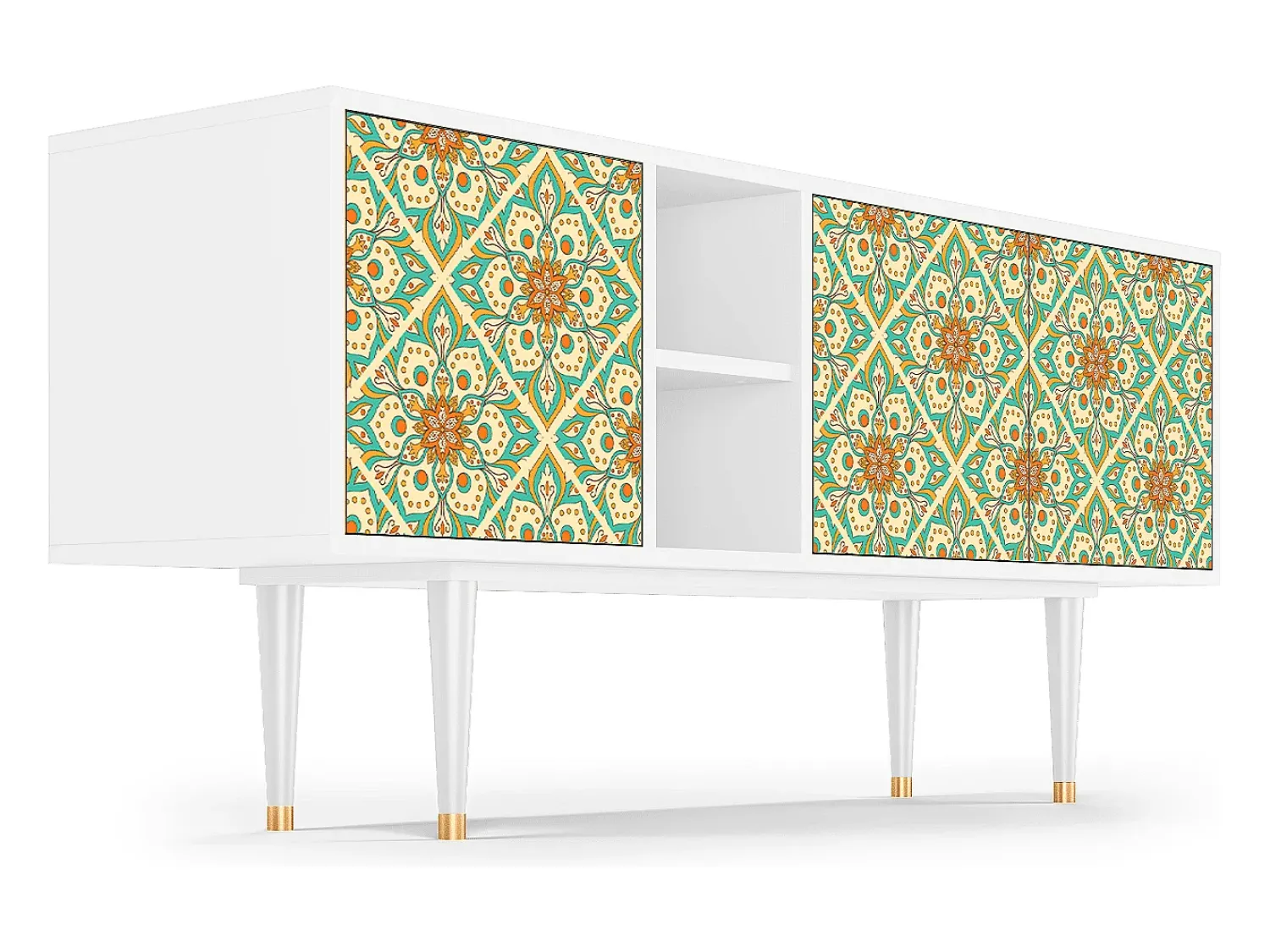 Best Mueble de TV - 150х69х41 cm - T5 - Hindu Daisy, Branco Bege