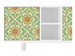 Best Mueble de TV - 150х69х41 cm - T5 - Hindu Daisy, Branco Bege