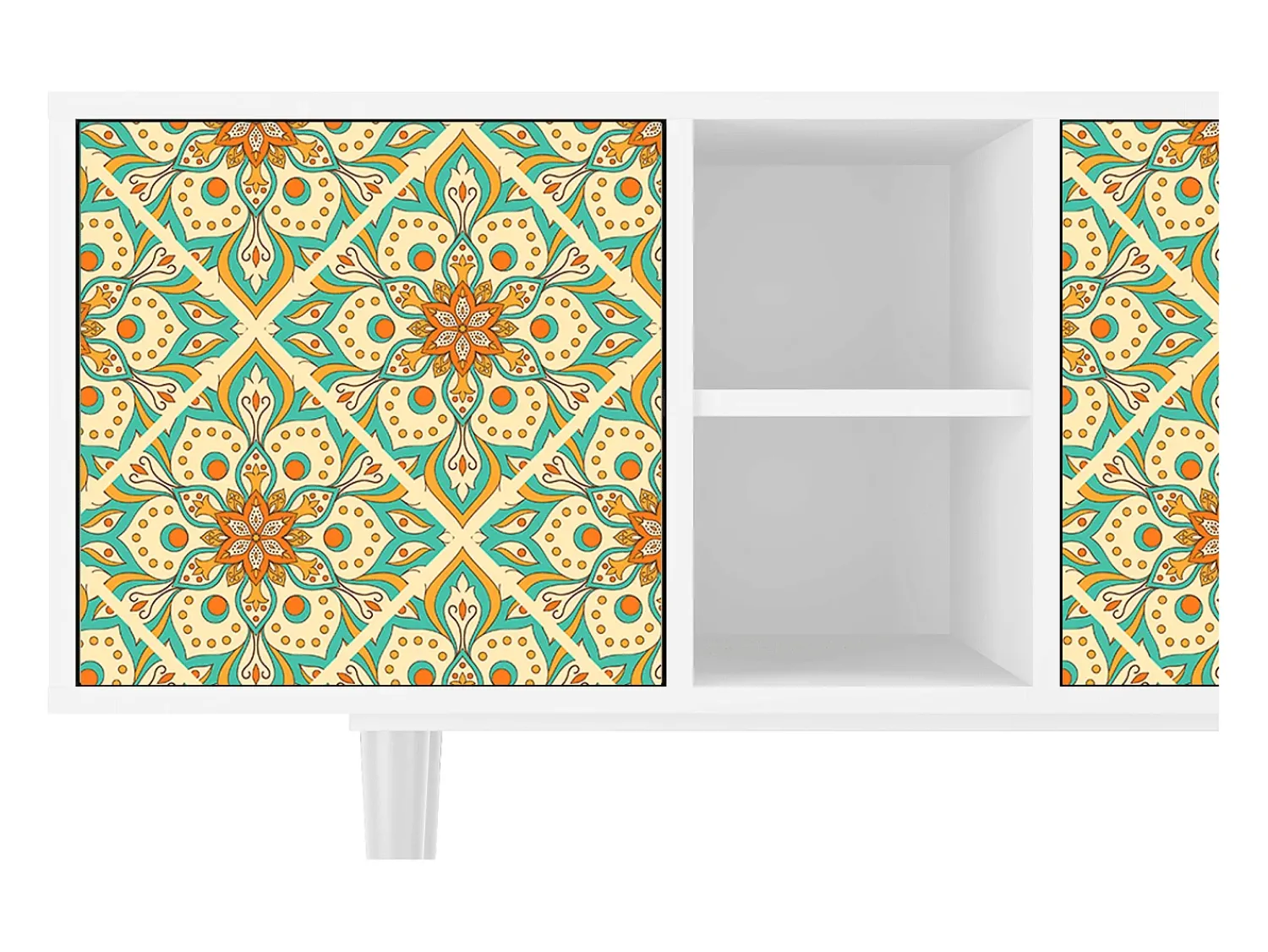 Best Mueble de TV - 150х69х41 cm - T5 - Hindu Daisy, Branco Bege