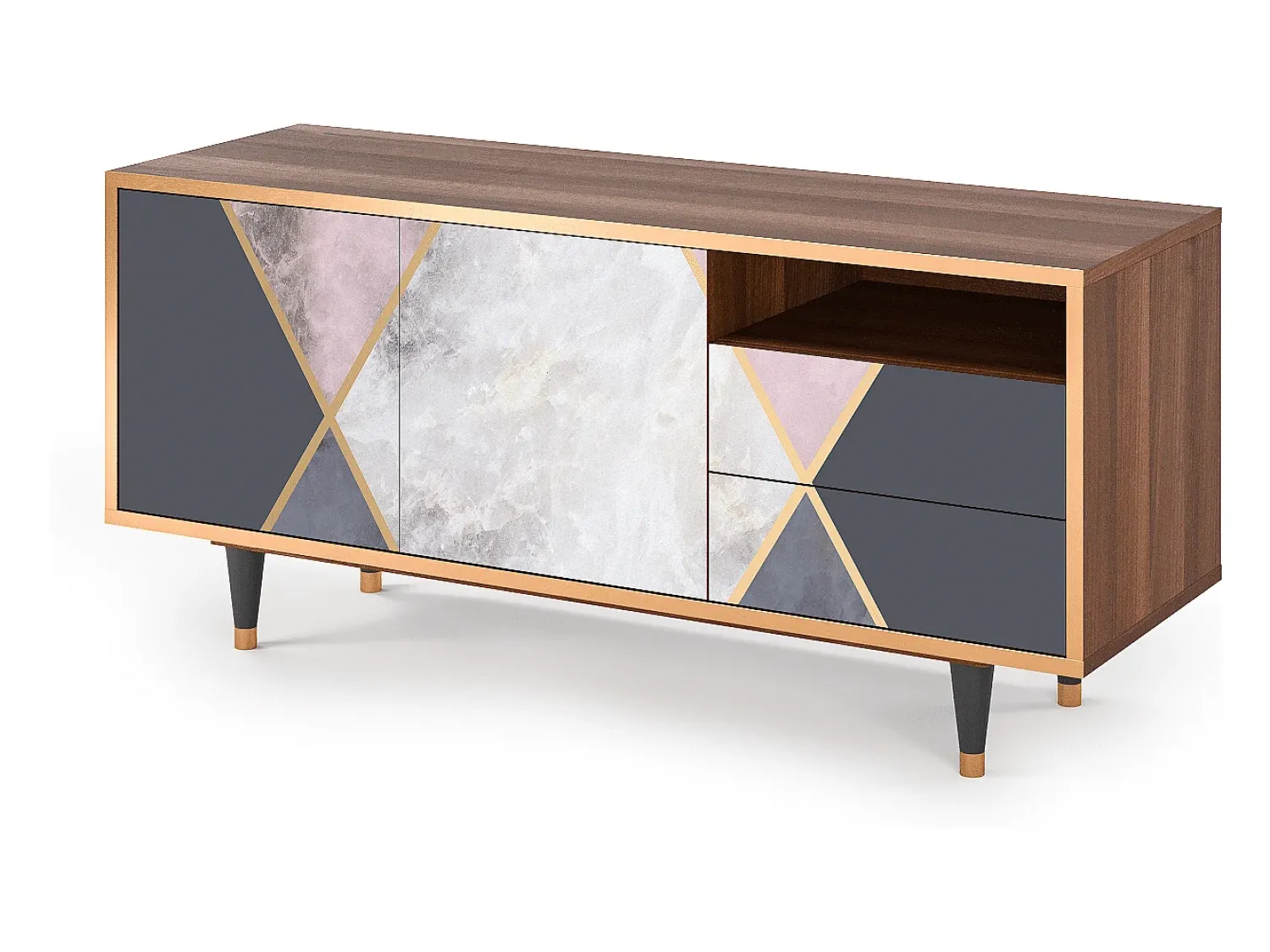 Mueble de TV - 125х56х41 cm - T7 - Ideal Harmony, Nogueira^ Móvel De Tv