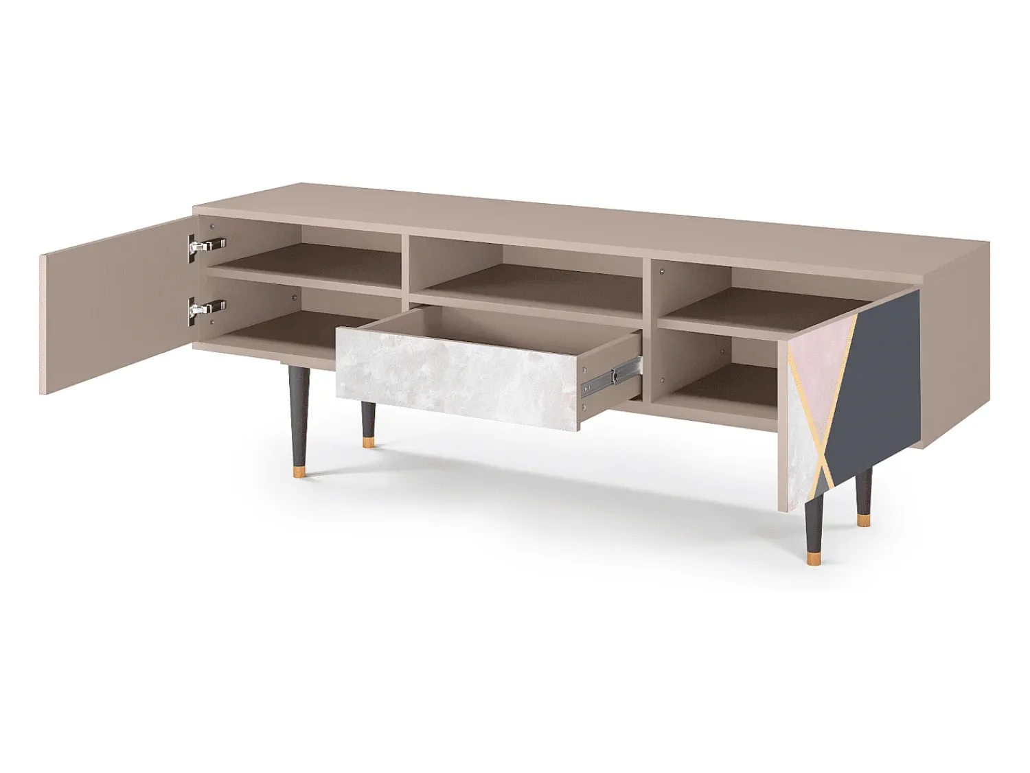 Clearance Mueble de TV - 170х59х41 cm - T6 - Ideal Harmony, Latte Bege